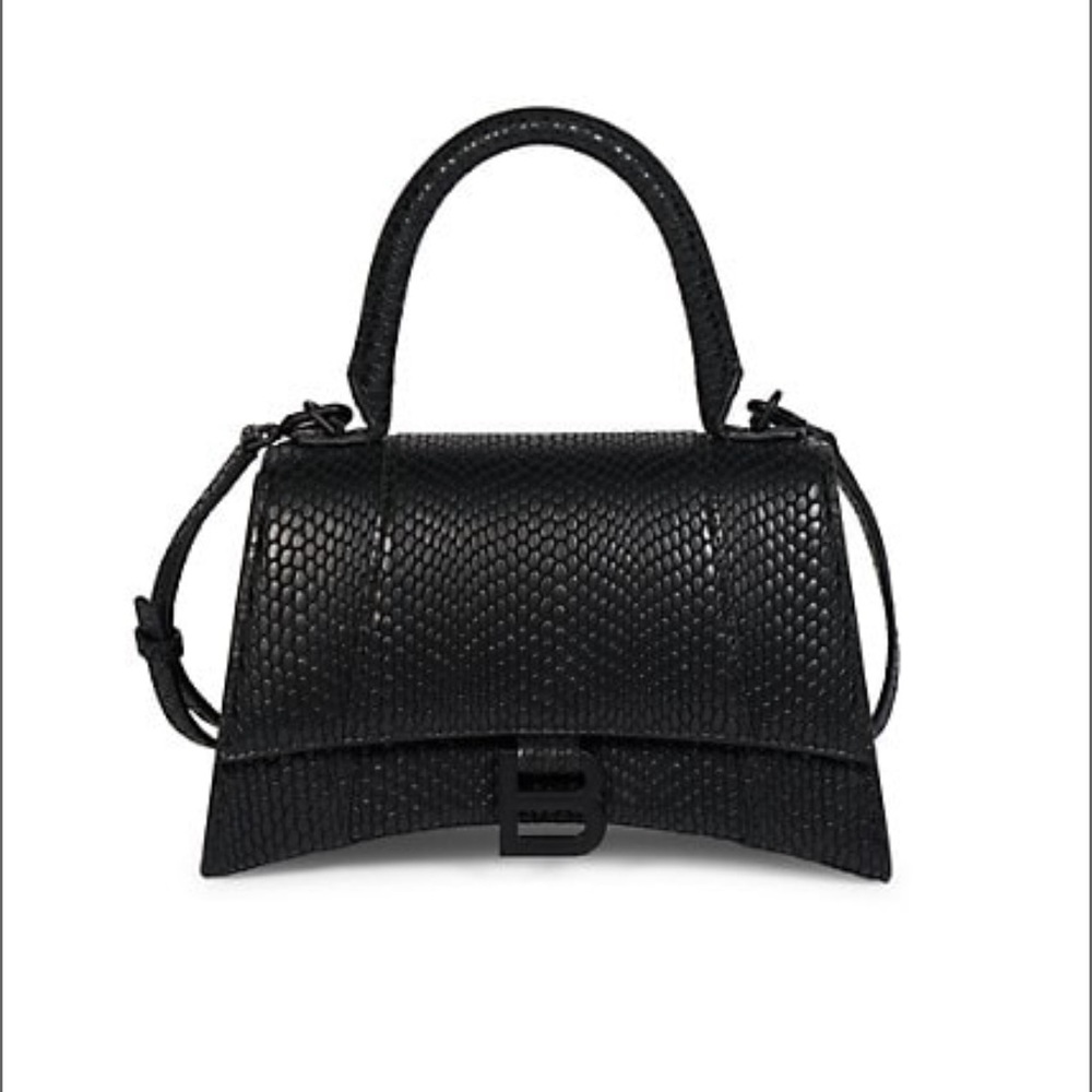 Small Balenciaga Black Viper Hourglass Bag